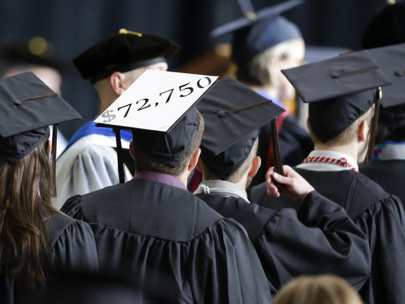 Graduates line up